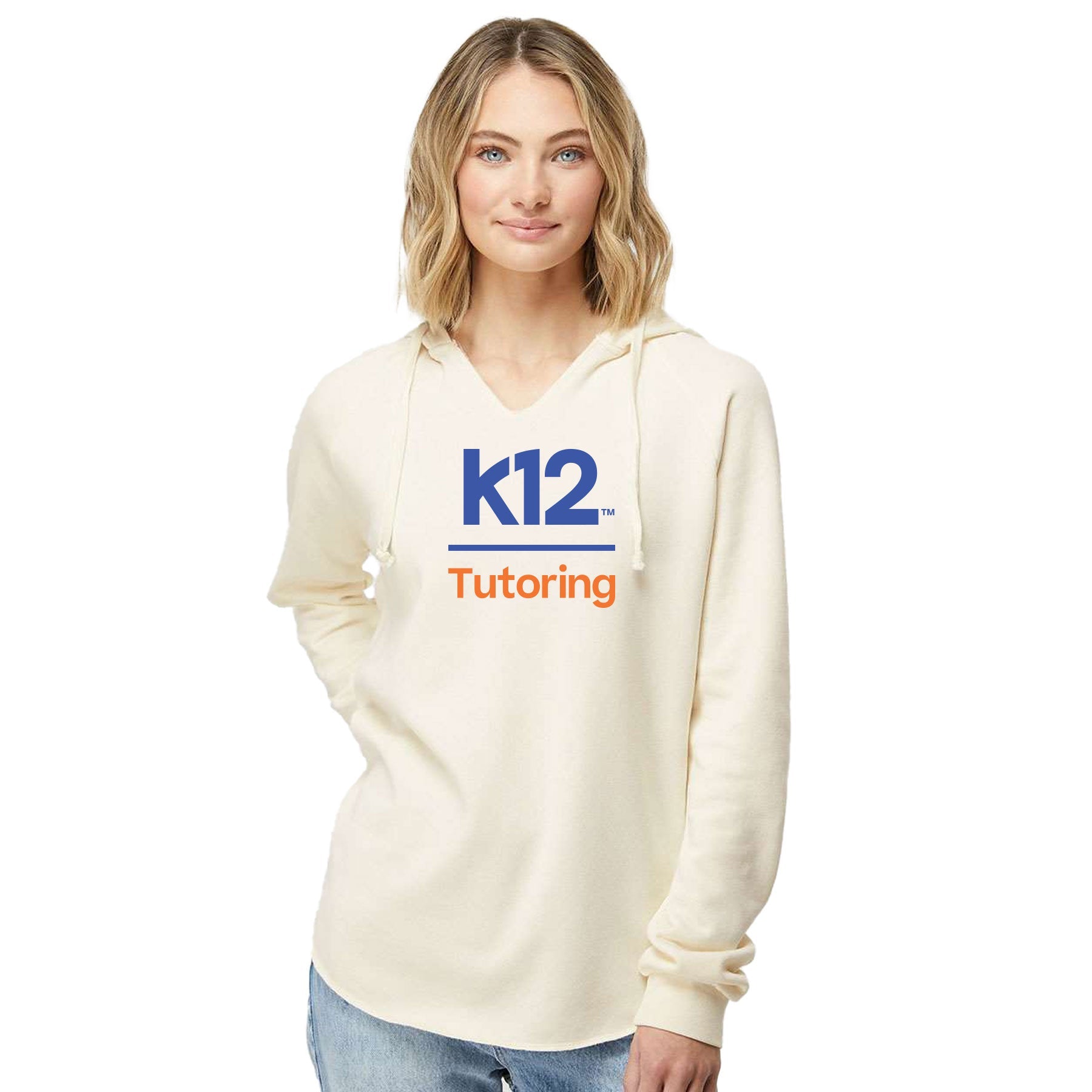 K12 TUTORING LOGO WOMENÕS LIGHTWEIGHT CALIFORNIA WAVE WASH HOODED SWEATSHIRT