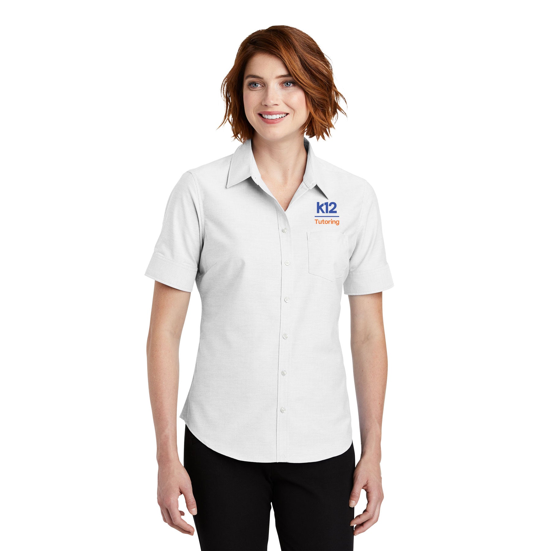 K12 TUTORING LOGO SHORT SLEEVE SUPERPRO OXFORD SHIRT