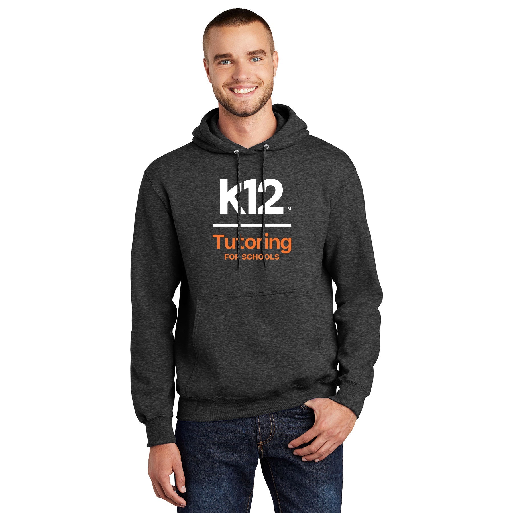 K12 TUTORING FOR SCHOOLS LOGO ESSENTIAL FLEECE PULLOVER HOODED SWEATSHIRT