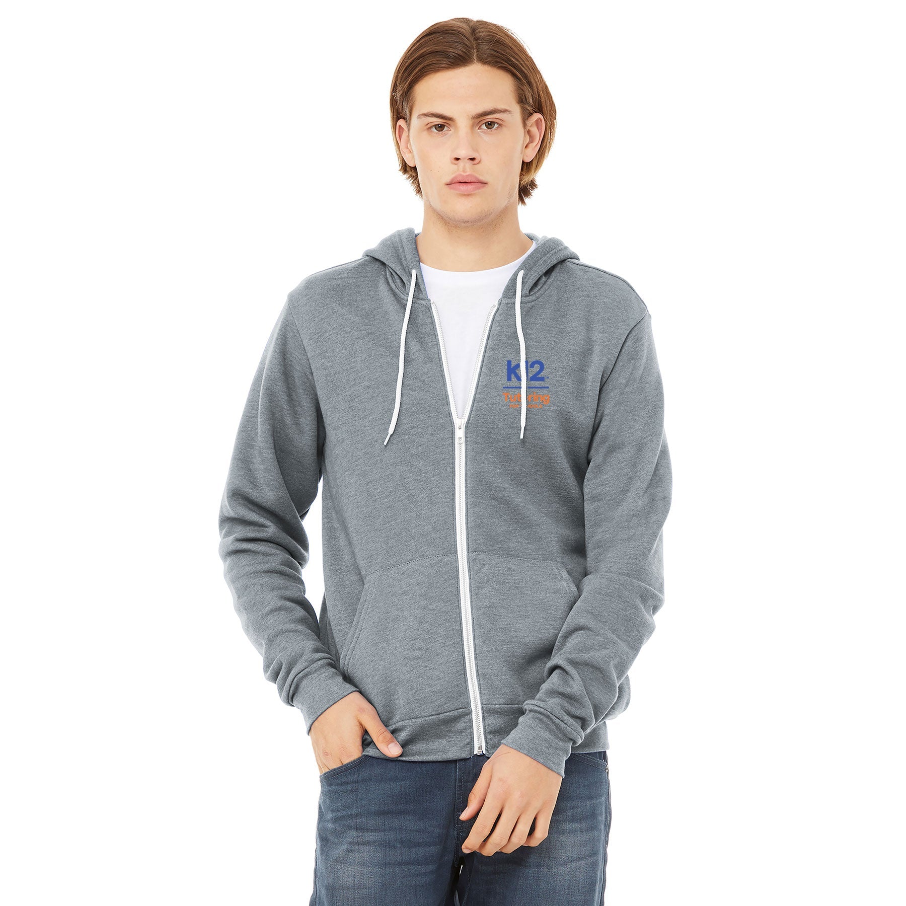 K12 TUTORING FOR SCHOOLS LOGO BELLA+CANVAS UNISEX SPONGE FLEECE FULL-ZIP HOODIE