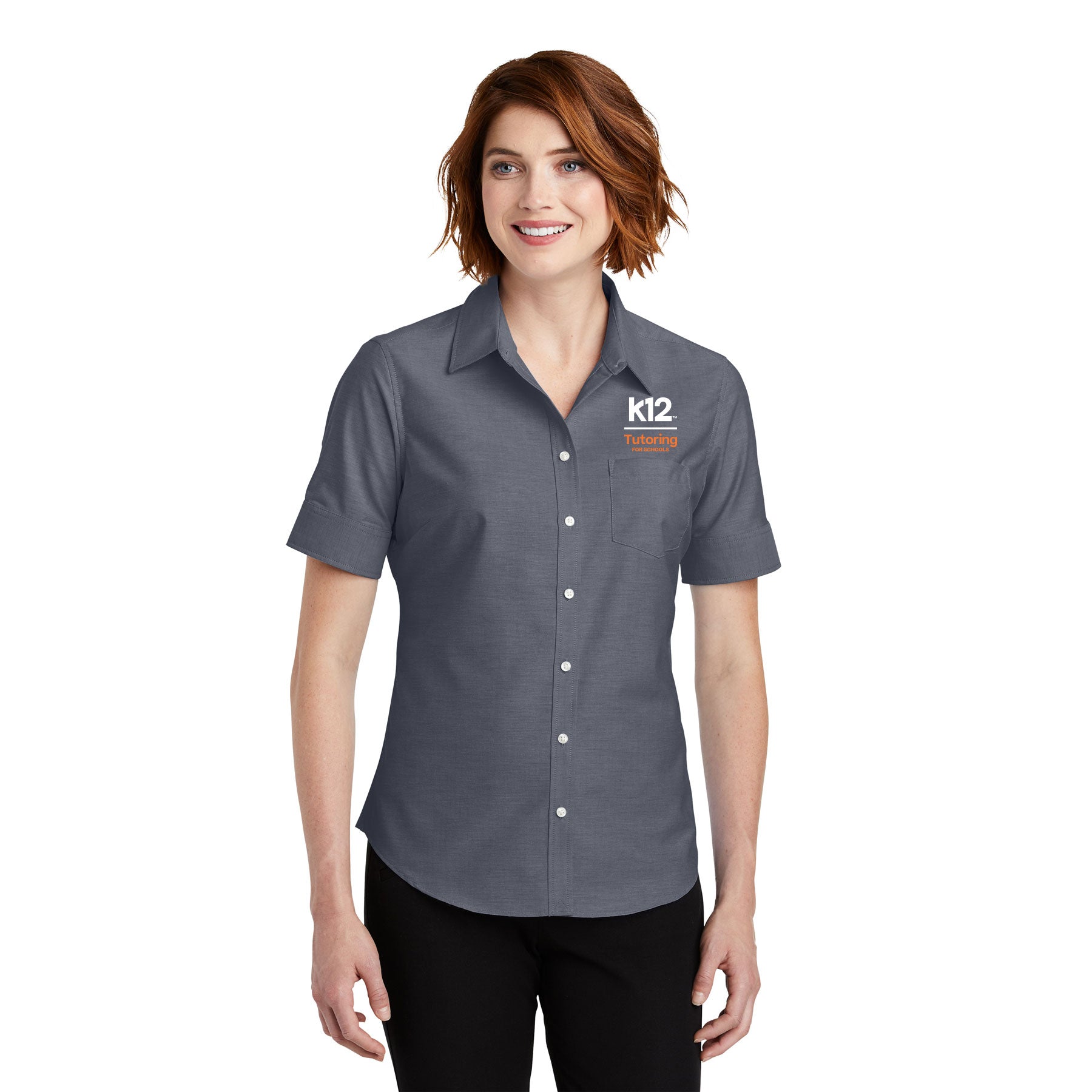K12 TUTORING FOR SCHOOLS LOGO SHORT SLEEVE SUPERPRO OXFORD SHIRT