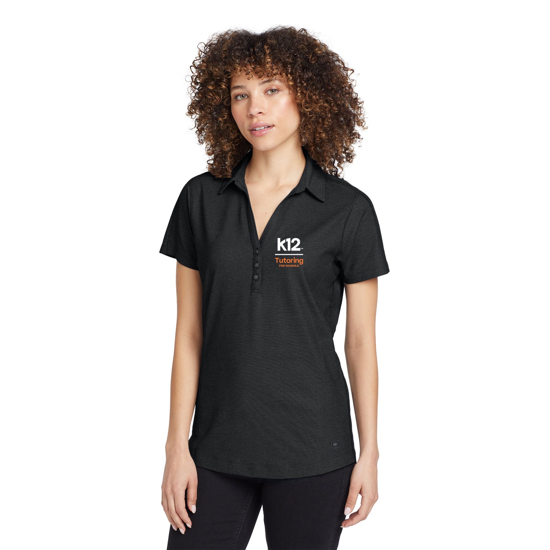 K12 TUTORING FOR SCHOOLS LOGO LADIES ONYX POLO