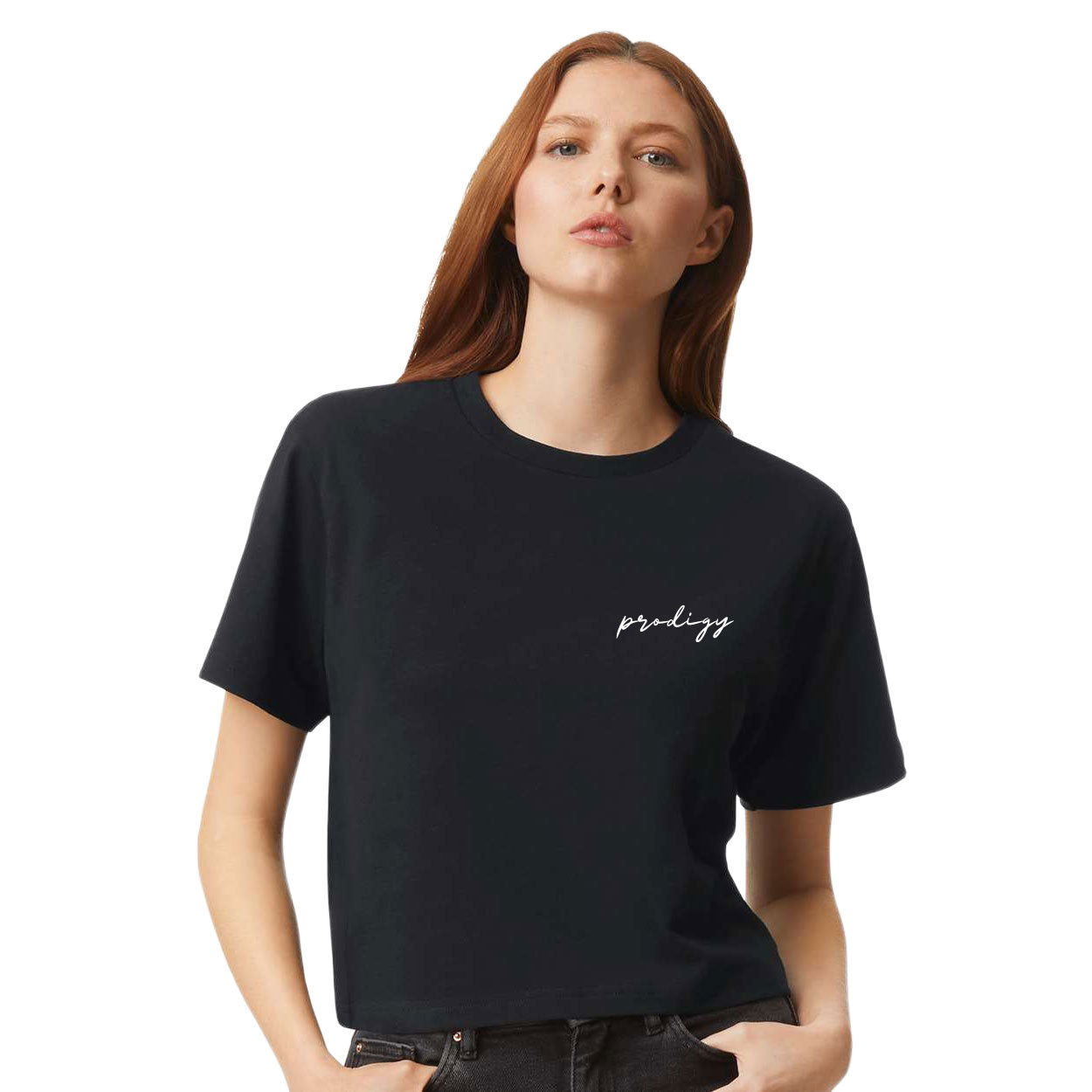PRODIGY LOGO WOMEN'S FINE JERSEY BOXY TEE