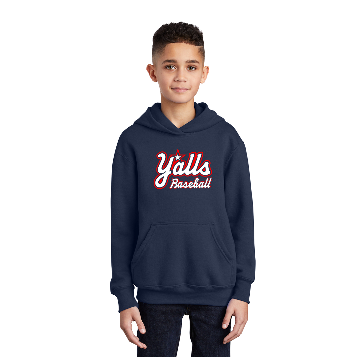 Y'ALLS BASEBALL YOUTH CORE FLEECE PULLOVER HOODED SWEATSHIRT