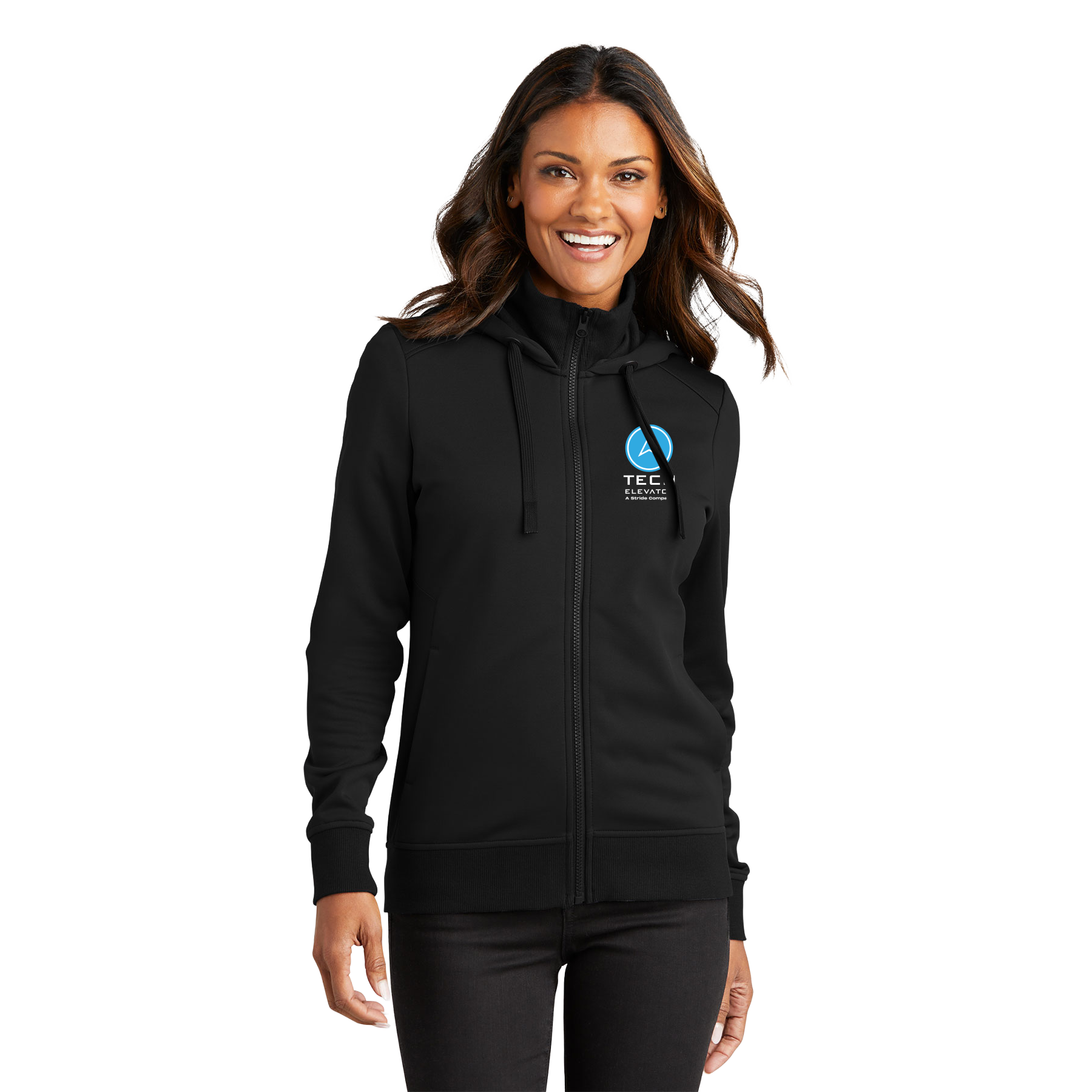 TECH ELEVATOR LOGO WOMEN'S SMOOTH FLEECE HOODED JACKET