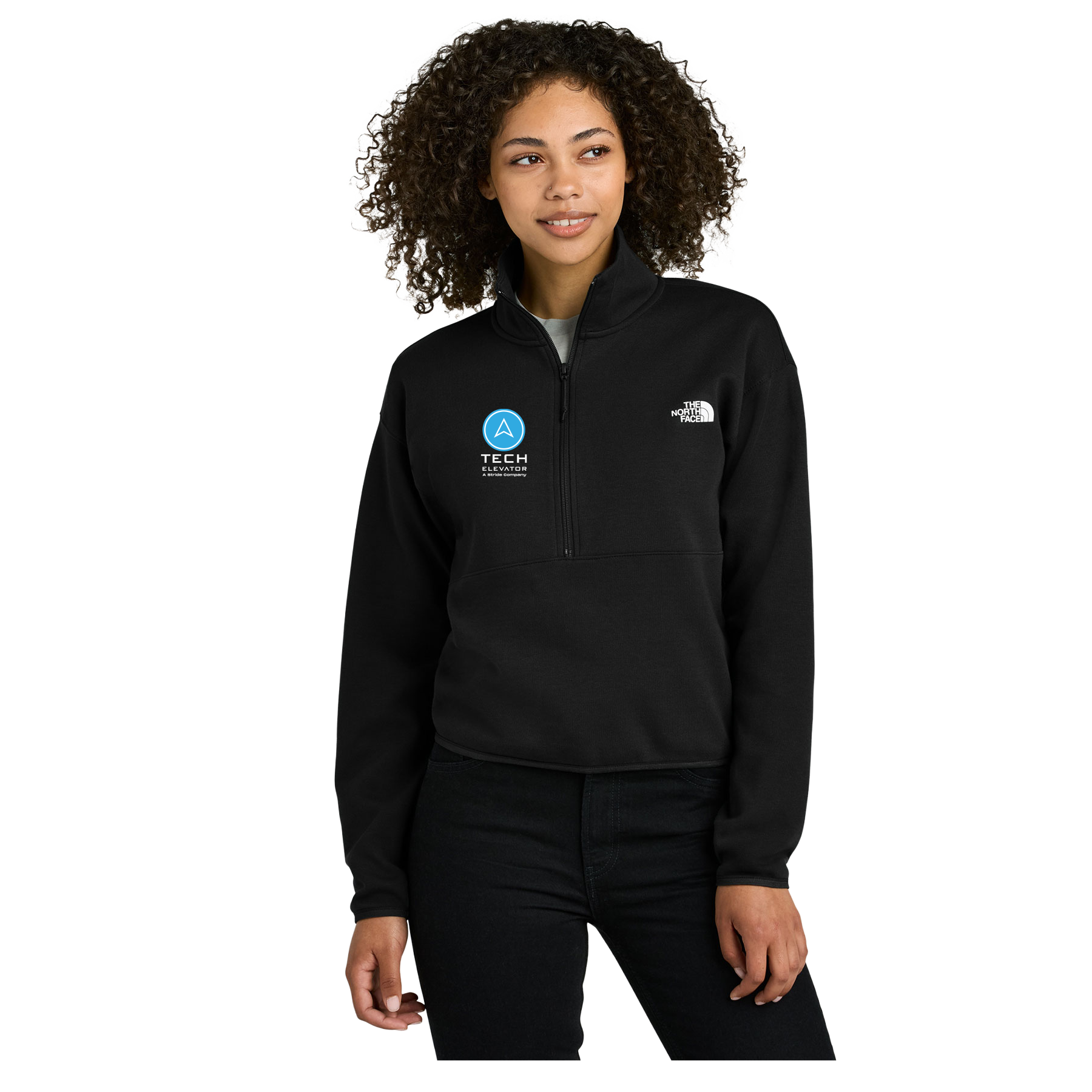 TECH ELEVATOR LOGO THE NORTH FACE WOMENÕS DOUBLE-KNIT 1/2-ZIP FLEECE