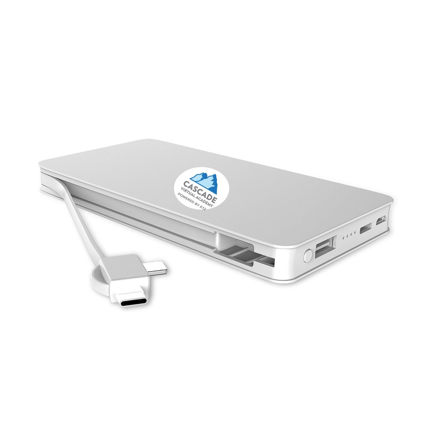 CASCADE LOGO TRIO POWER BANK WIRELESS CHARGING PAD WITH 3-IN-1 CABLE
