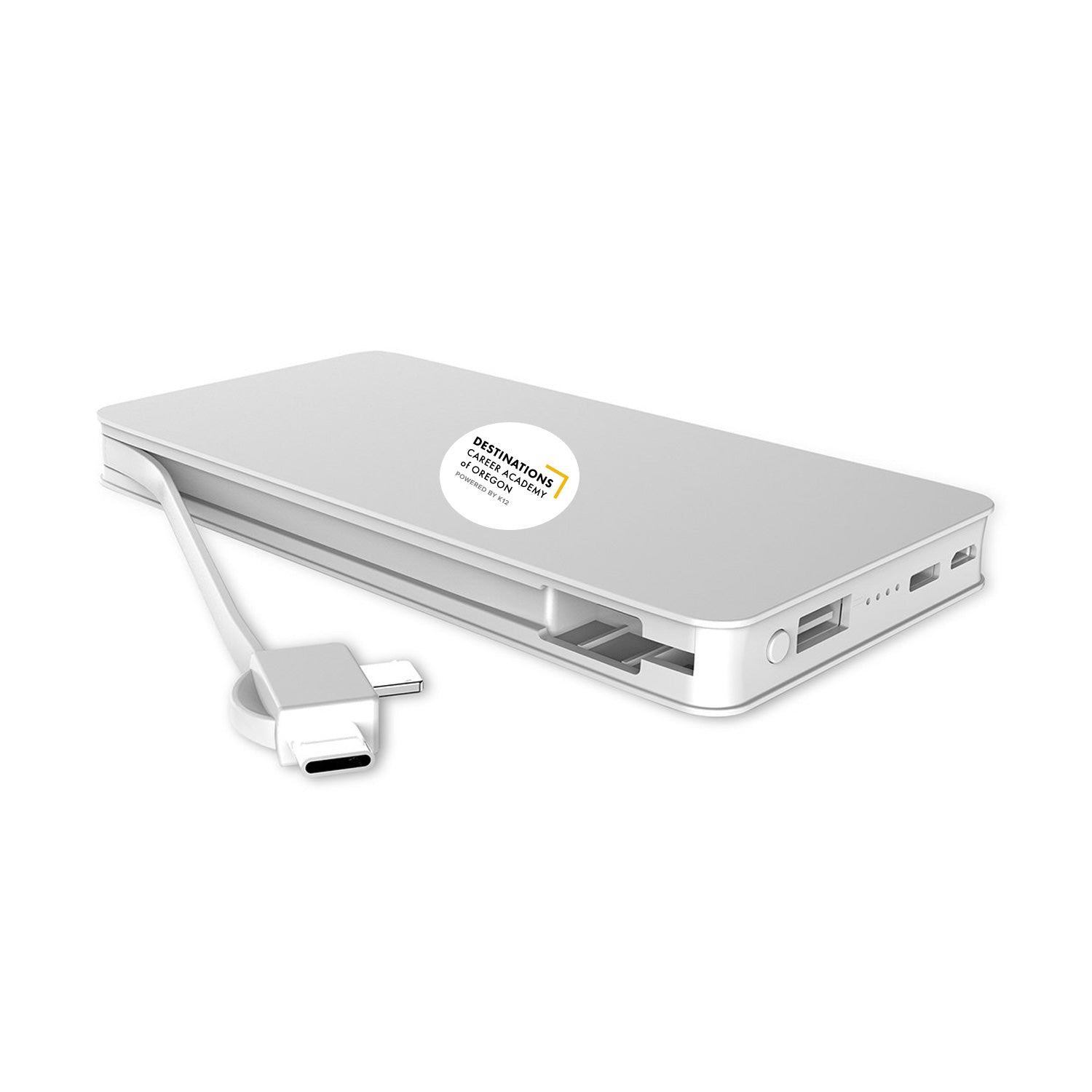 DESTINATIONS LOGO TRIO POWER BANK WIRELESS CHARGING PAD WITH 3-IN-1 CABLE