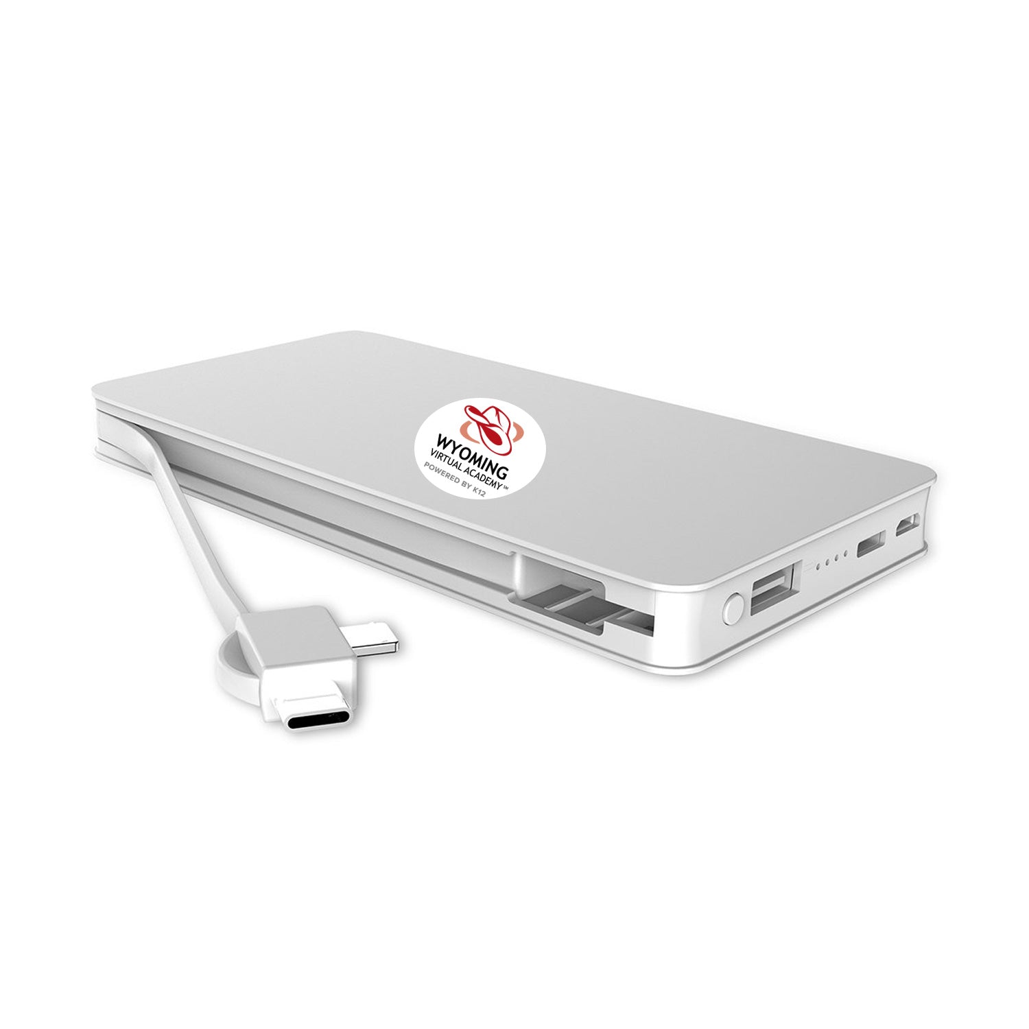 WYOMING LOGO TRIO POWER BANK WIRELESS CHARGING PAD WITH 3-IN-1 CABLE