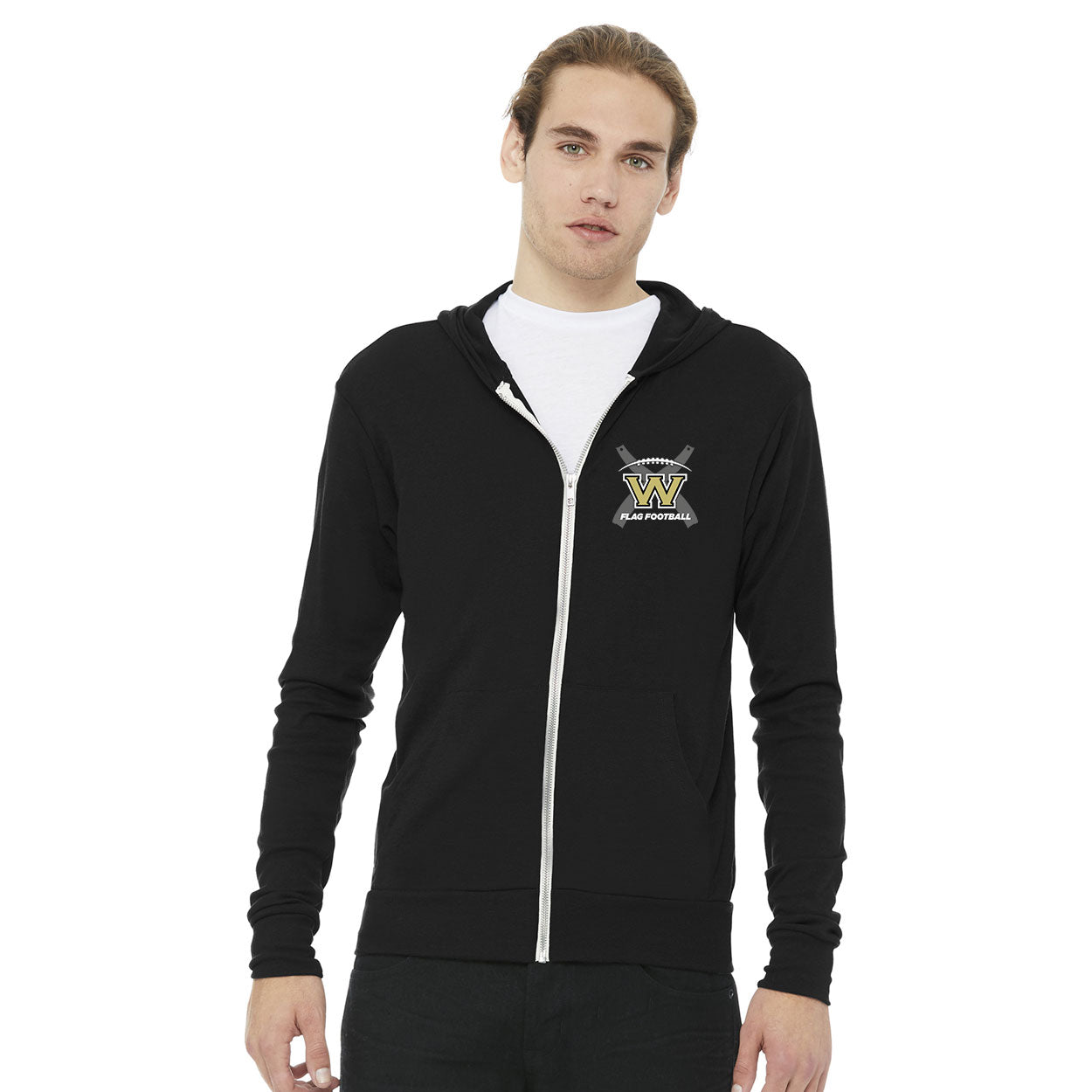 WESTVIEW FLAG FOOTBALL LOGO UNISEX FULL ZIP SWEATSHIRT