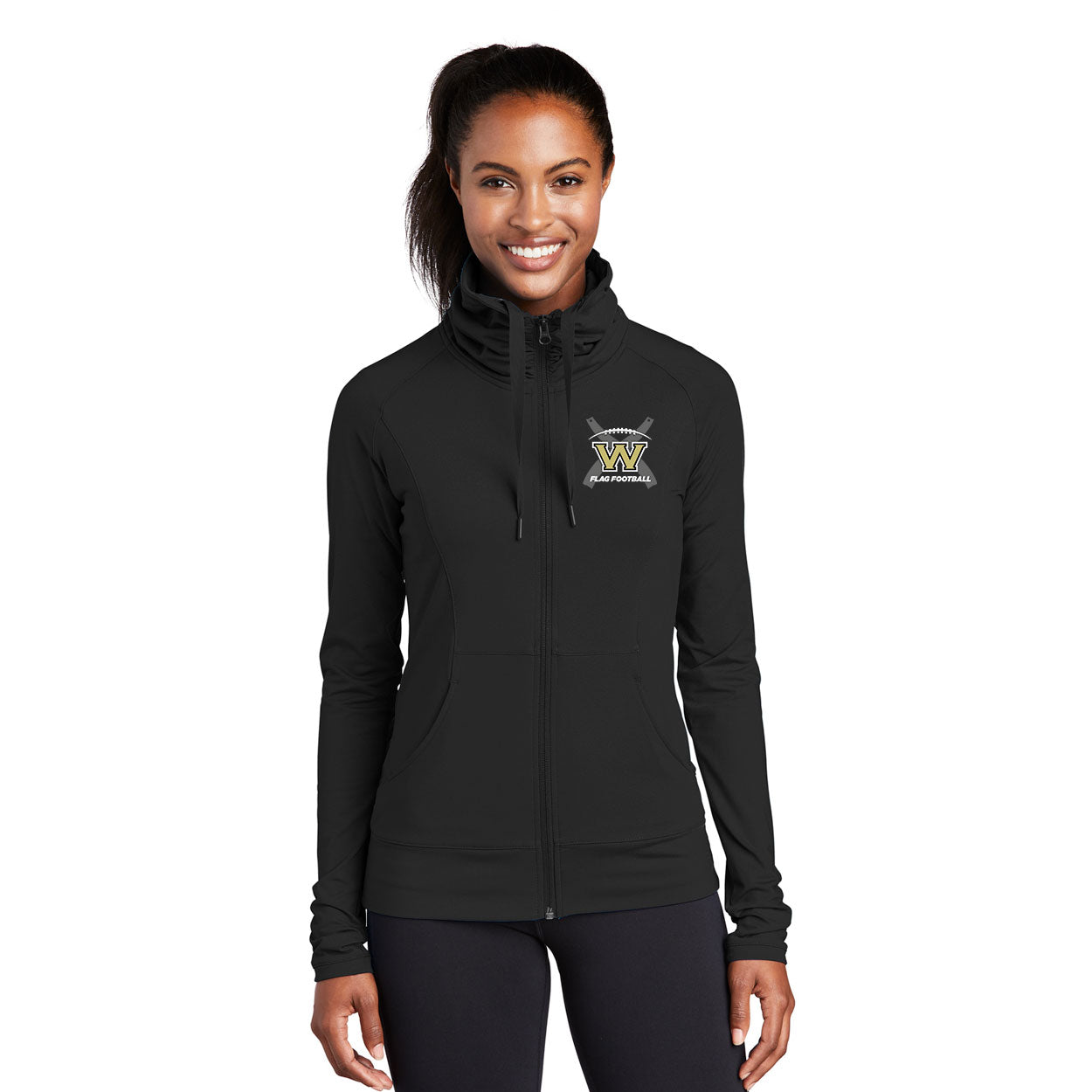 WESTVIEW FLAG FOOTBALL LOGO SPORT-WICK STRETCH FULL-ZIP JACKET