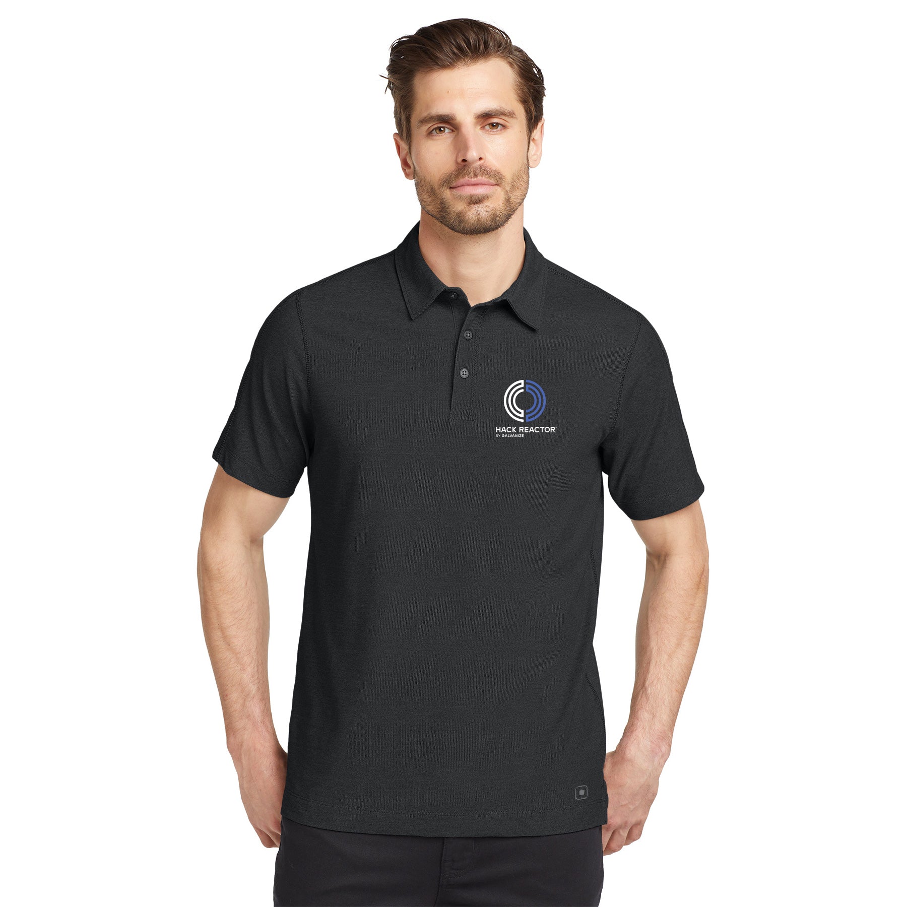 HACK REACTOR LOGO ONYX POLO - EMBROIDERED