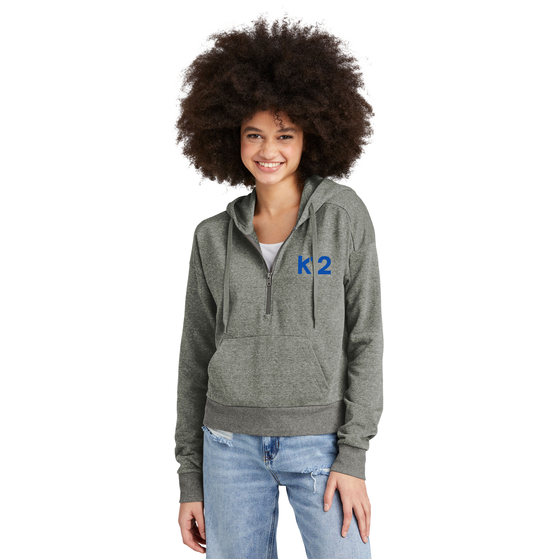 K12 LOGO  WOMENÕS PERFECT TRI FLEECE 1/2-ZIP PULLOVER