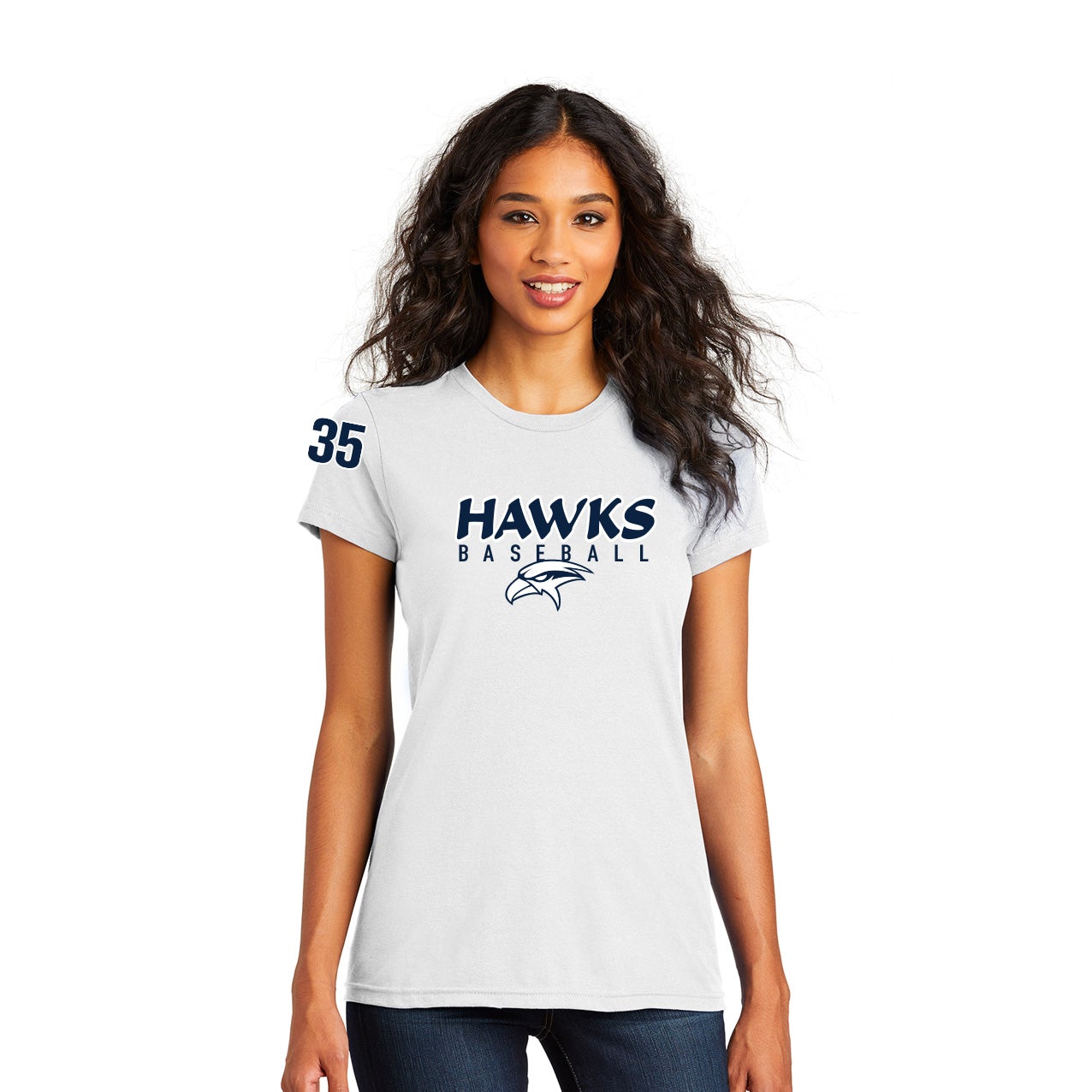 Hawks Baseball Women's Short Sleeve Cotton Tee