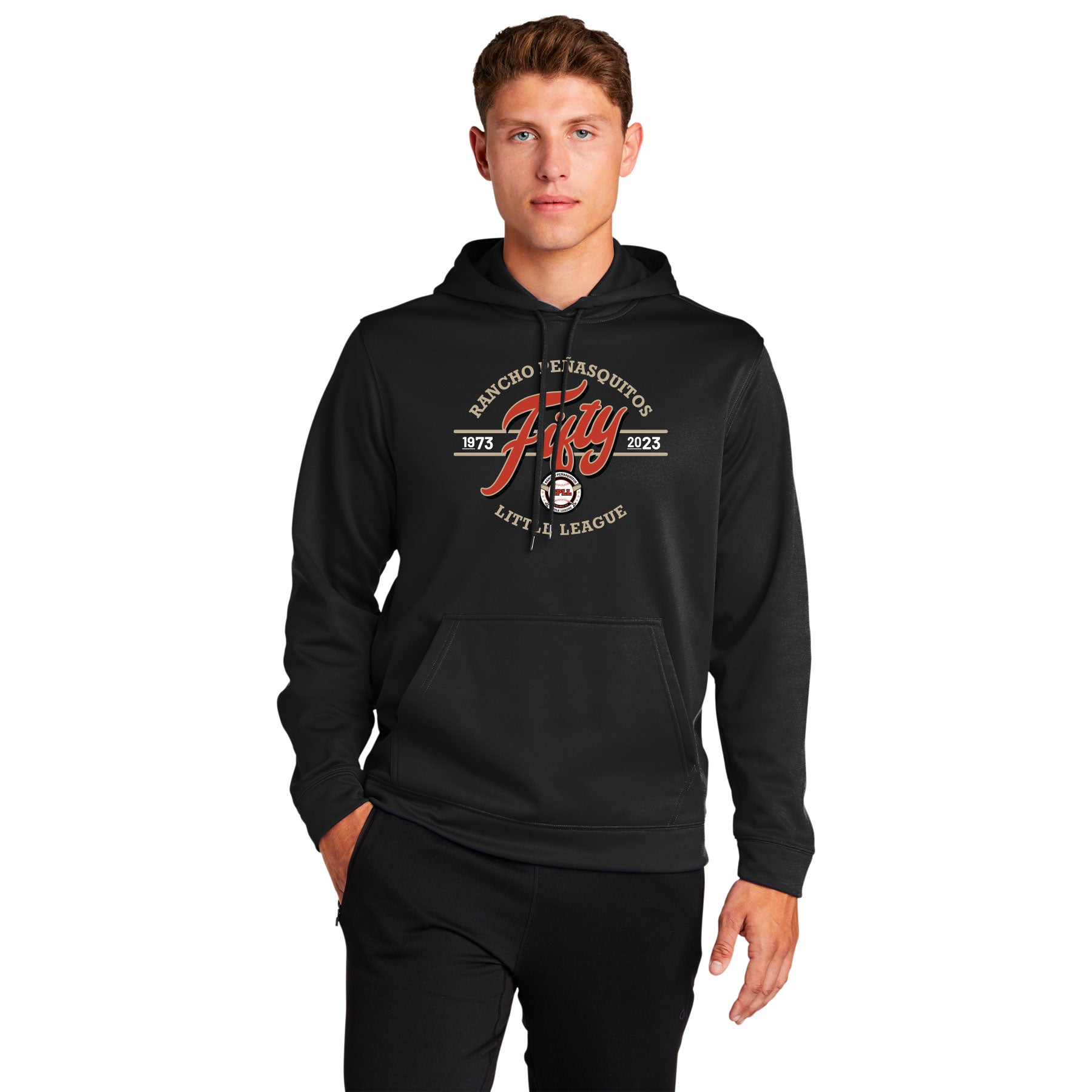 RPLL FIFTY SCRIPT ADULT & YOUTH WICKING FLEECE HOODED PULLOVER
