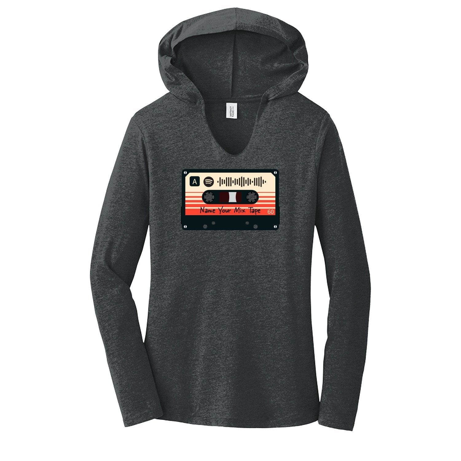 SCANNABLE: Spotify Mix Tape Vol. 1 Women's Hooded Long Sleeve Tee