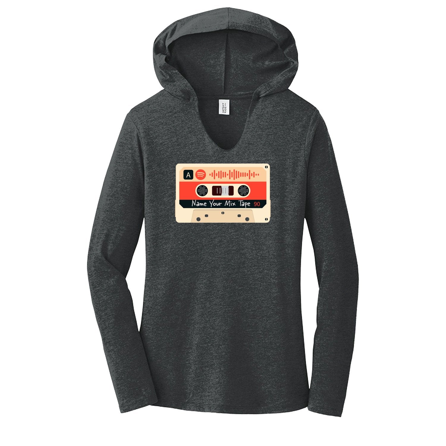 SCANNABLE: Spotify Mix Tape Vol. 9 Women's Hooded Long Sleeve Tee