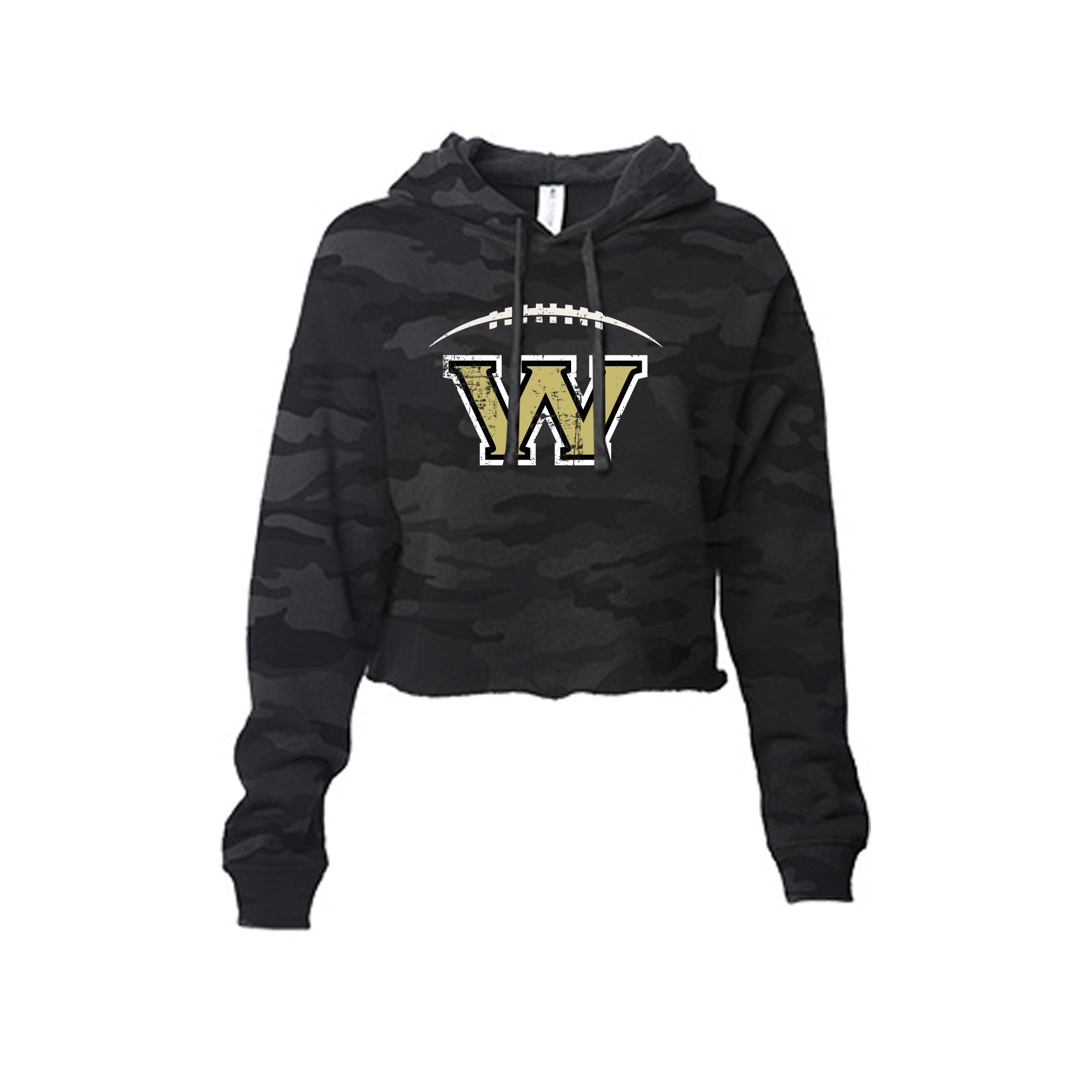 WESTVIEW FOOTBALL DISTRESSED - INDEPENDENT TRADING CO. CROP HOODED PULLOVER