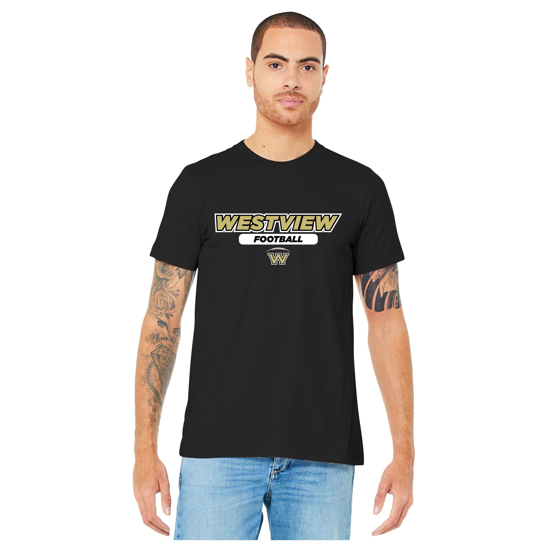 WESTVIEW FOOTBALL FRONT CHEST - BELLA+CANVAS &#174 FAN TEE