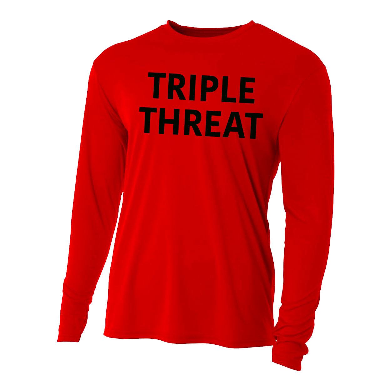TRIPLE THREAT YOUTH, WOMEN'S & MEN'S PERFORMANCE LONG SLEEVE - RED