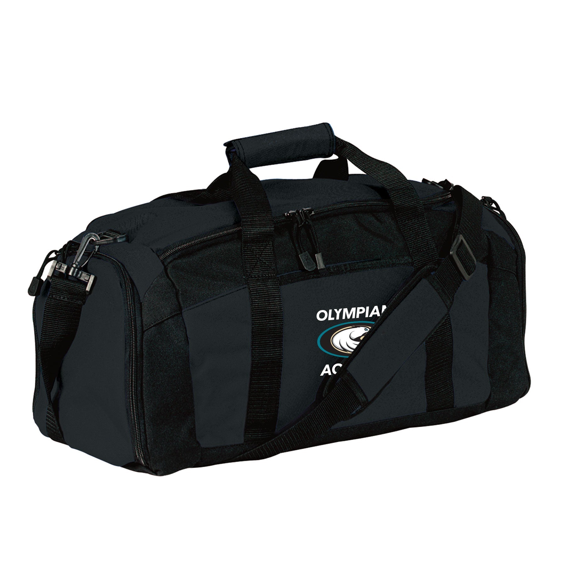 OLYMPIAN STACKED AQUATICS EMBROIDERED PLAYER DUFFLE BAG