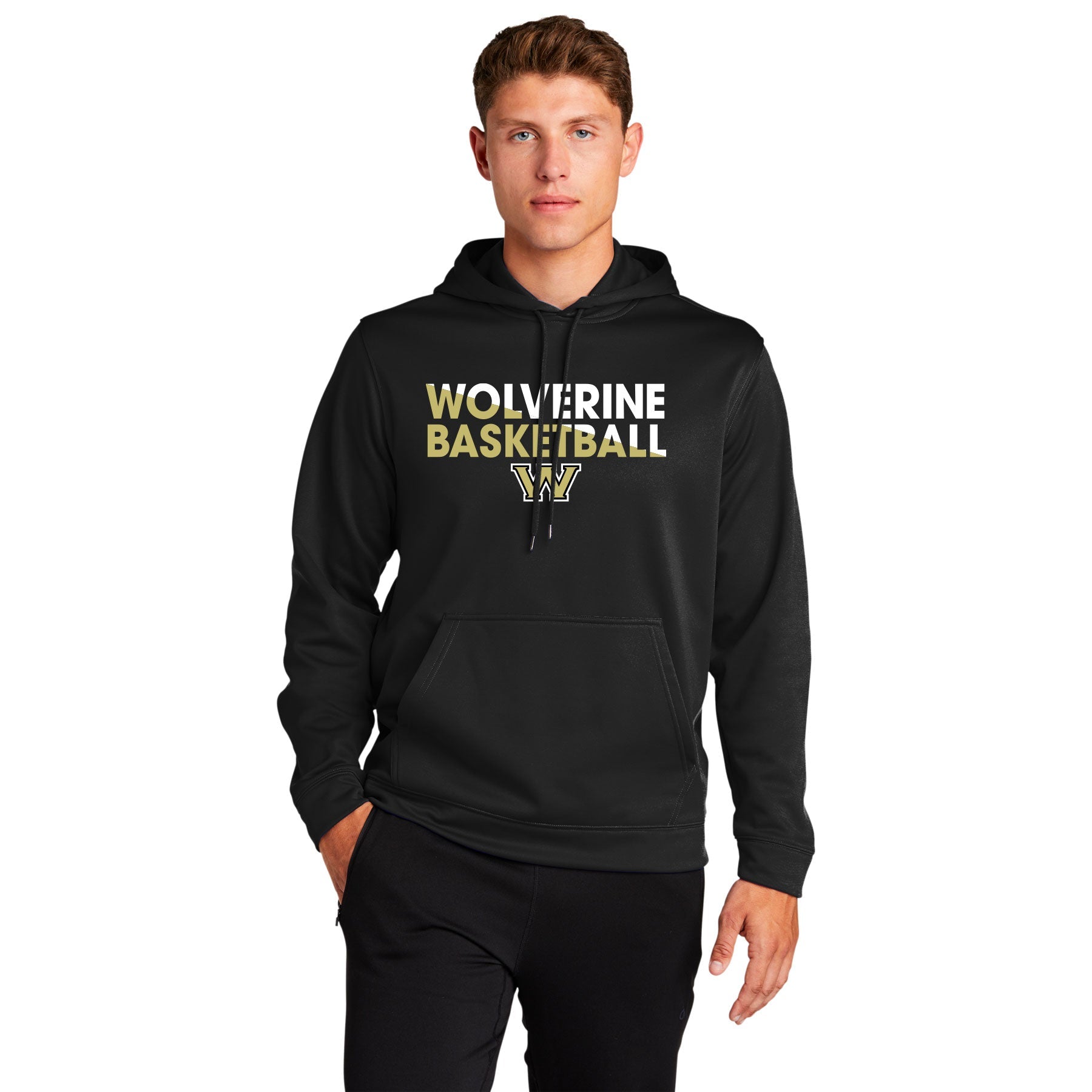 Wolverine Basketball Slice Sport-Wick Fleece Hooded Pullover