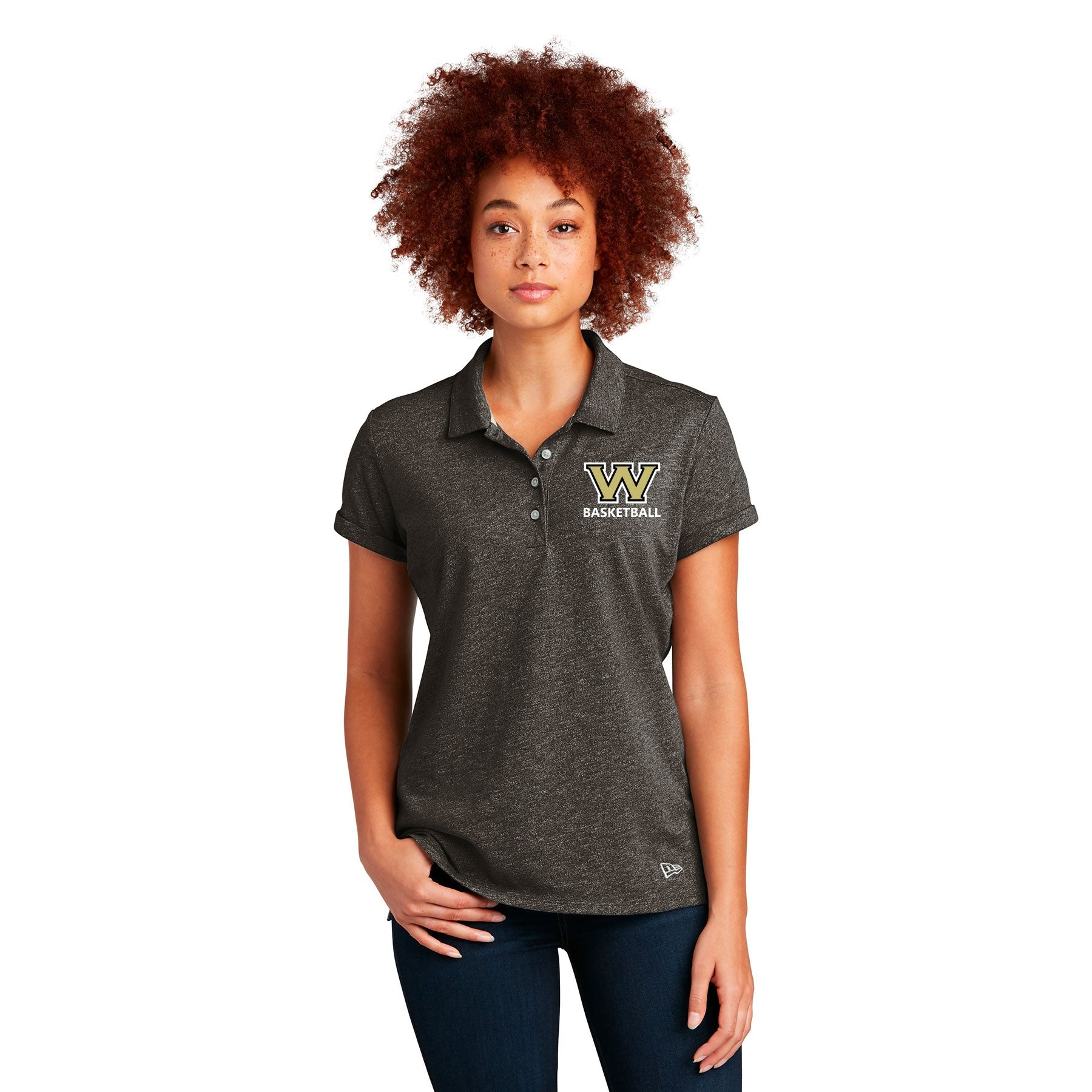 Wolverine Basketball Left Chest Block NEW ERA &#174; WOMEN'S SLUB TWIST POLO - EMBROIDERED