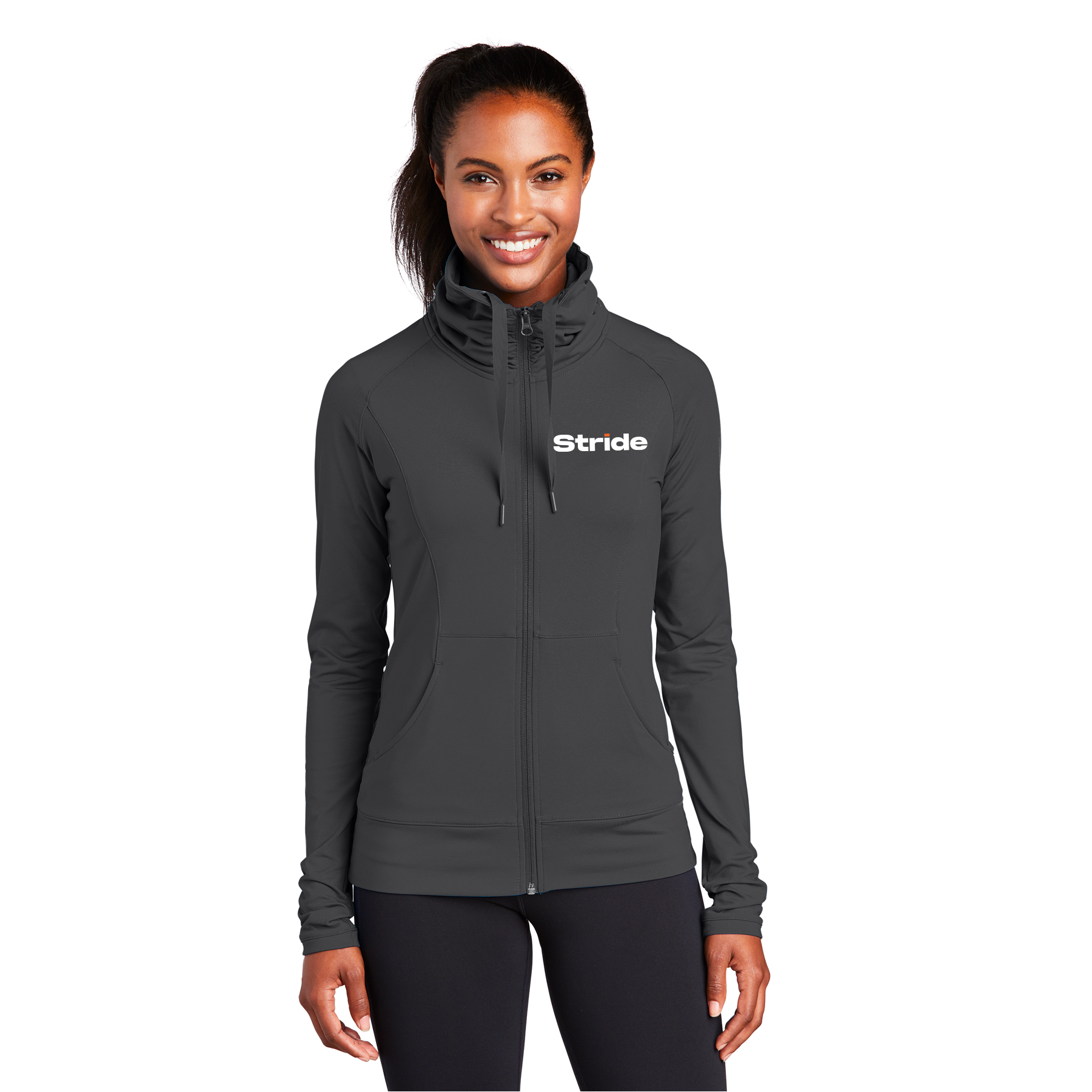 STRIDE EMBROIDERED SPORT-WICK STRETCH FULL-ZIP JACKET