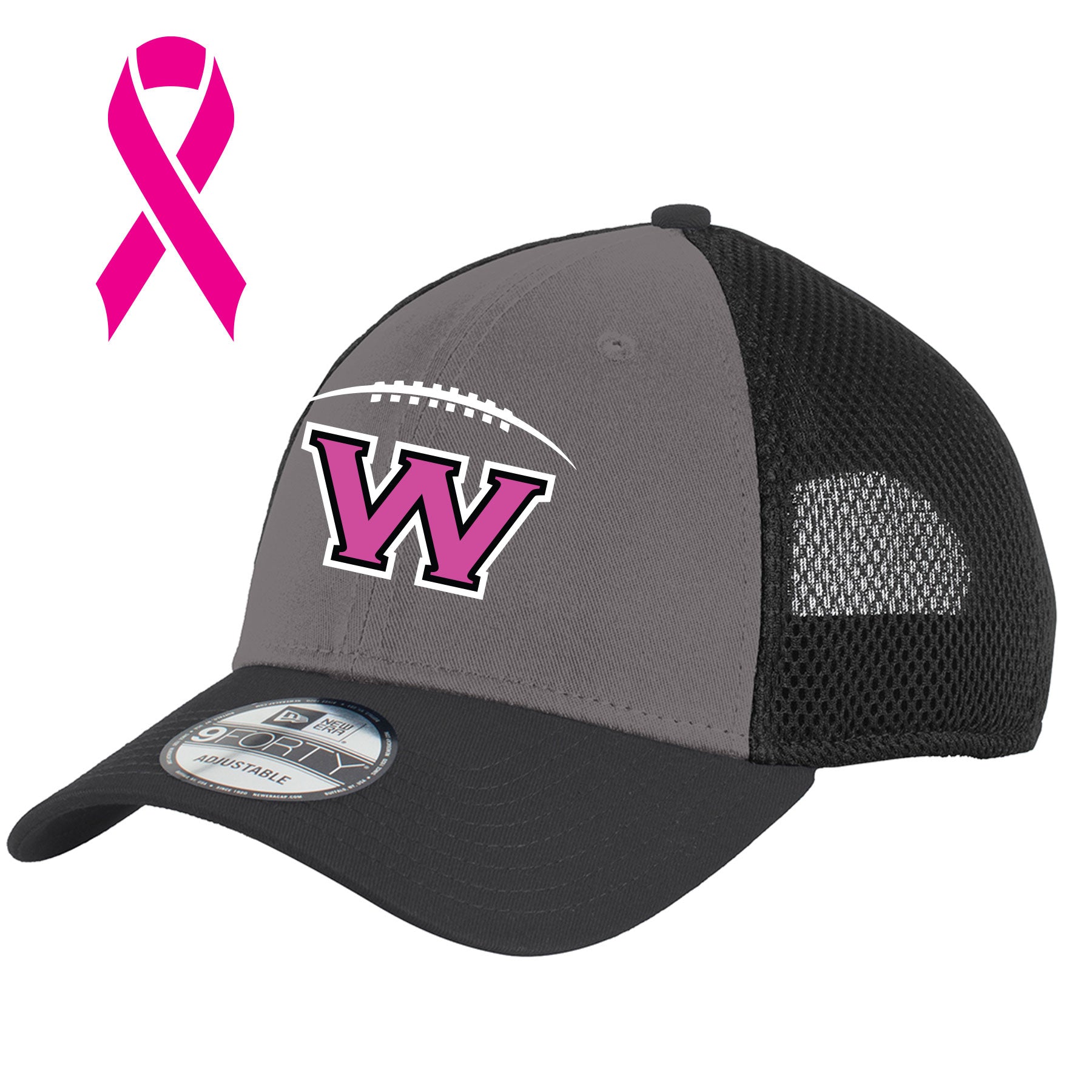 WESTVIEW FOOTBALL  - NEW ERA¨ SNAPBACK CONTRAST FRONT MESH CAP - BREAST CANCER MONTH LOGO