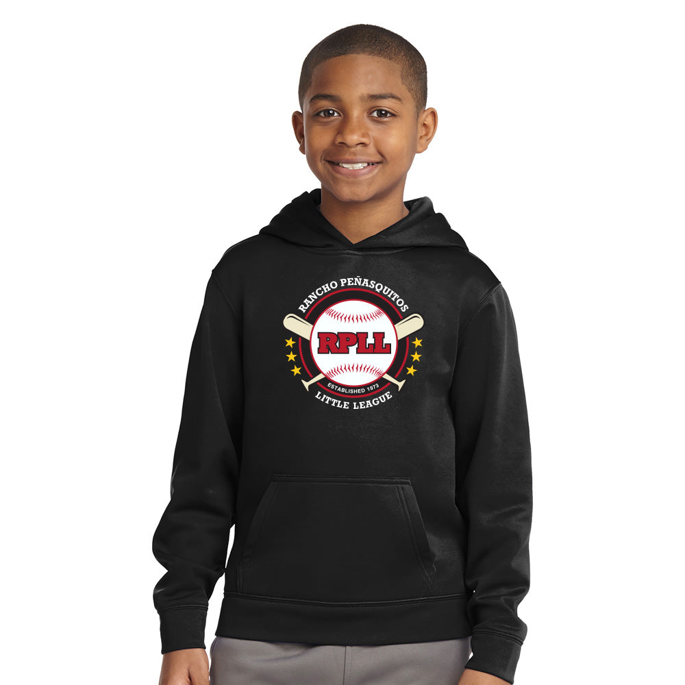 RPLL Youth Wicking Fleece Hooded Pullover - Full Logo